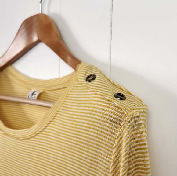 Penningtons Yellow Knit Top Stripe Nautical Plus Size 2X New Office Comfy Soft - Picture 4 of 9